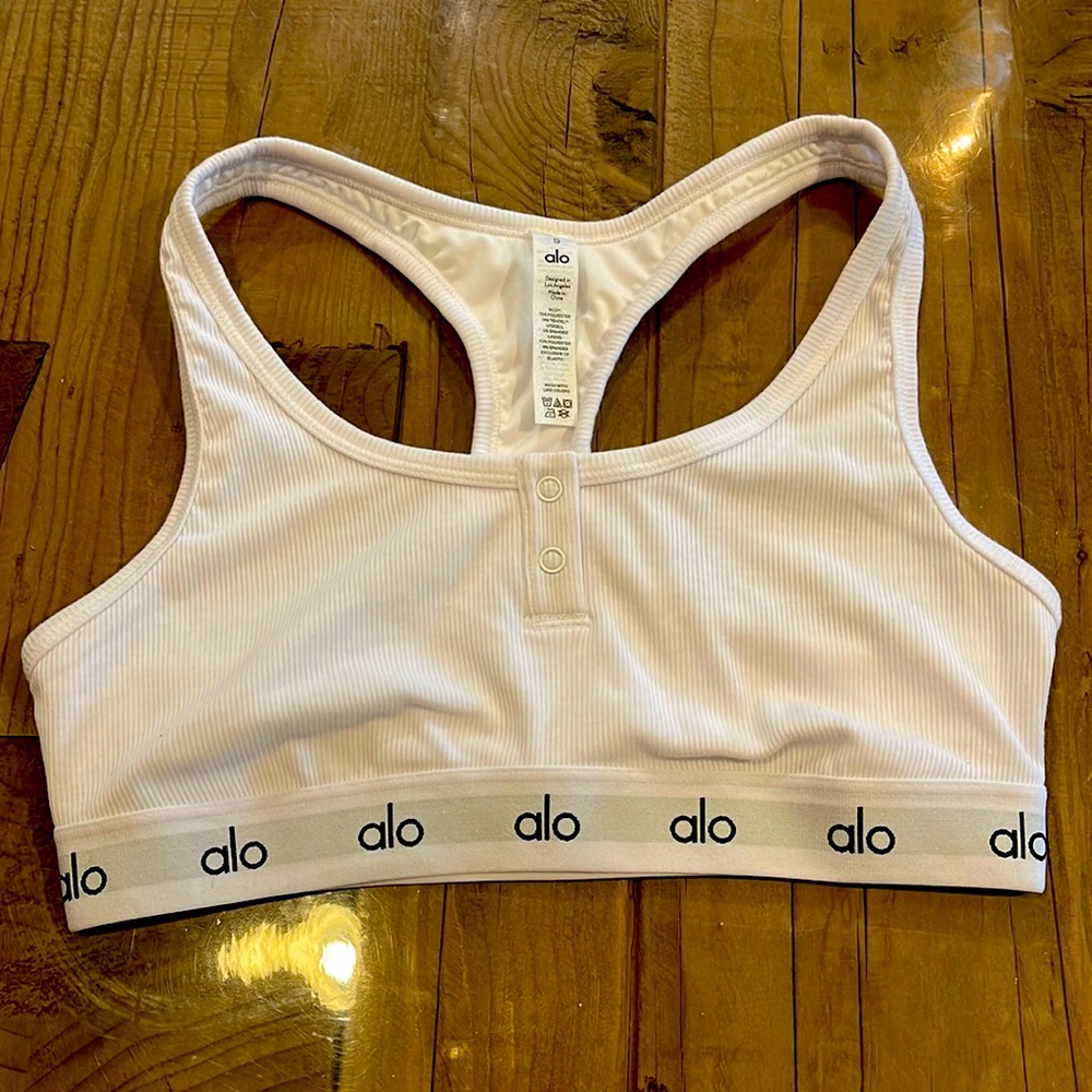 ALO Yoga White Crop Top